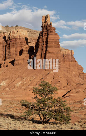 Chimney Rock, sandstone landmark, Capitol Reef National Park, Utah Stock Photo