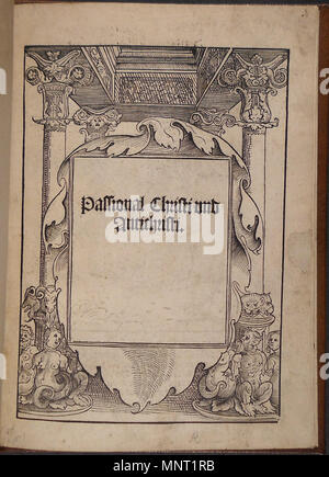 . English: Title page of Passional Christi und Antichristi. 1521. Lucas Cranach the Elder 963 Passional-title Stock Photo
