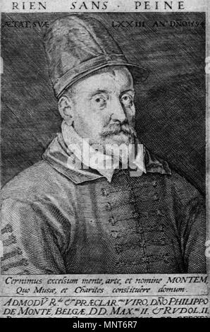 . English: Portrait of the Flemish Renaissance composer Philippe Monte (reproduction) . 1594. Unknown 983 Philippe-de-monte2 Stock Photo