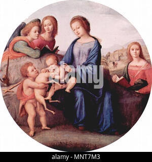 Madonna and Child with St Marguerite, St Martin and Angels   circa 1520.   986 Piero di Cosimo 029 Stock Photo