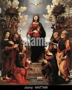 English: Incarnation of Jesus   between 1485 and 1505.   986 Piero di cosimo, incarnazione Stock Photo