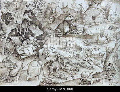 . Pieter Bruegel the Elder: The Seven Deadly Sins or the Seven Vices - Sloth .   Pieter Brueghel the Elder  (1526/1530–1569)     Alternative names Pieter Breugel, Pieter Breughel, Pieter Brueghel, Peasant Brueghel  Description Flemish painter, draughtsman and printmaker  Date of birth/death between 1526 and 1530 9 September 1569  Location of birth/death Q1981676 or Breda Brussels  Work location Antwerp (1551–1563), Italy (1553), Brussels (1563–1569)  Authority control  : Q43270 VIAF: 95761864 ISNI: 0000 0001 2144 3618 ULAN: 500013247 LCCN: n80162848 NLA: 36158631 WorldCat 990 Pieter Bruegel th Stock Photo