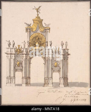 Design of the Decoration for the Triumphal Red Gate in Moscow   1797.   995 Pietro di Gottardo Gonzaga - Design of the Decoration for the Triumphal Red Gate in Moscow - WGA09743 Stock Photo