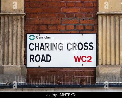 Soho Street Signs Series - Charing Cross Road WC2 - London's Soho district Street Signs Stock Photo