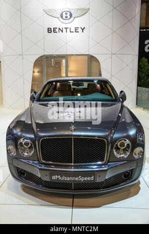 BRUSSELS - JAN 12, 2016: Bentley Mulsanne Speed luxury car showcased at the Brussels Motor Show. Stock Photo