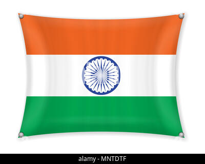 India Flag Waving Vector Illustration on White Background. India ...
