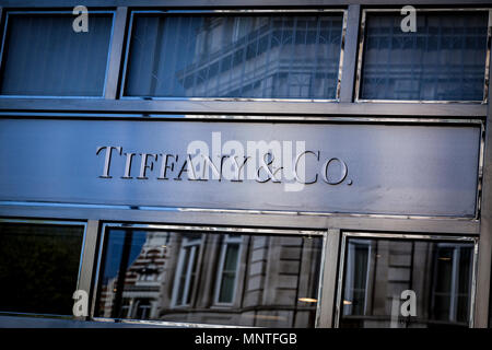 Tiffany and Co jewellers on Sloane Street in Chelsea, London Stock Photo