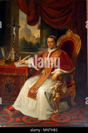 . English: Portrait Pope Pius IX Italiano: Ritratto di Pio IX . 1847. Unknown 1022 Portrait Pope Pio ix Stock Photo