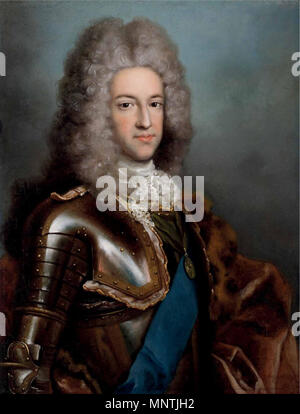 .  English: Portrait of James Francis Edward Stewart, 'The Old Pretender', c. 1720. A small scale riduzione or ricordo of File:Antonio David portrait of James Francis Edward Stuart The Old Pretender c. 1720.png . circa 1720.   1028 Prince James Edward Stuart, the Old Pretender Stock Photo