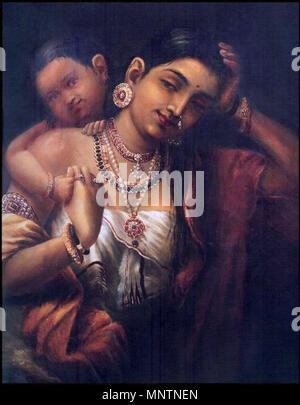 Raja Ravi Varma, Mother and Child Stock Photo - Alamy