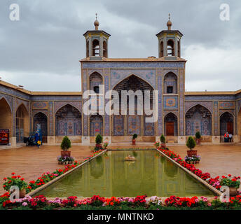 Nasir ol Molk Mosque in Shiraz, Iran on April 27, 2018. It is known in Persian as Masjed-e Naseer ol Molk. Stock Photo