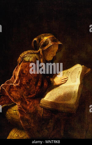 An Old Woman Reading, Probably the Prophetess Hannah   1631.   1052 Rembrandt's Mother - Rembrandt Harmenszoon van Rijn Stock Photo