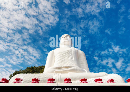 White Buddha statue in Bahirawakanda temple in Kandy Sri Lanka Stock Photo