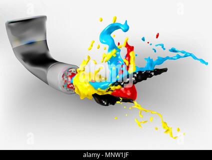 paint got out of the tube as splash Stock Vector