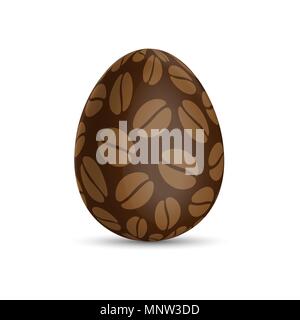 Easter egg with a pattern of coffee beans Stock Vector