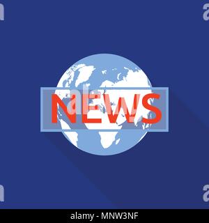 All country news logo, flat style Stock Vector