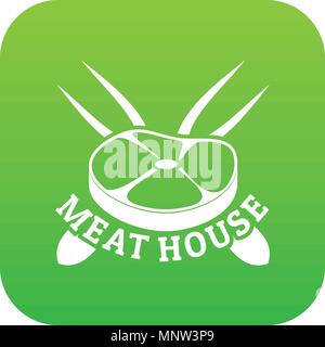 Meat house icon green vector Stock Vector