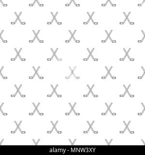 Two crossed hockey sticks pattern vector seamless Stock Vector