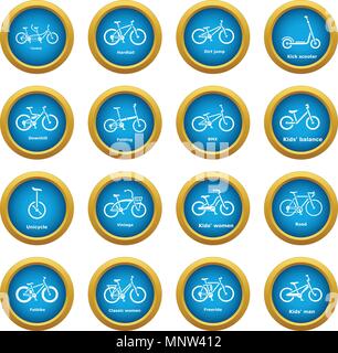 Bicycle types icons set, simple style Stock Vector