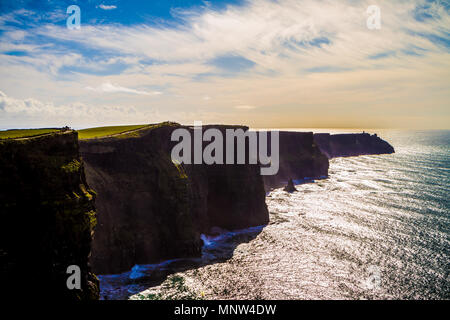 Sunny day at the Cliffs of Moher in County Clare, Ireland