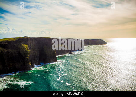 Sunny day at the Cliffs of Moher in County Clare, Ireland