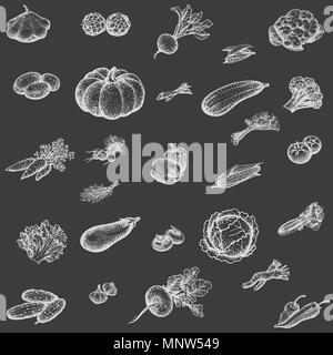 Vector illustration sketch set of vegetables Stock Vector