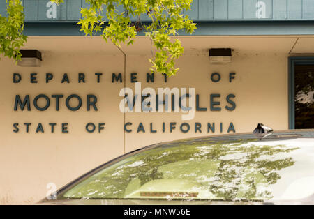 Los Gatos, California, USA - May 16, 2018: State of California Department of Motor Vehicles (DMV) sign in the town of Los Gatos, Northern California. Stock Photo