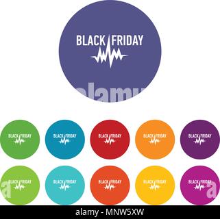 Black friday pulse icon, simple style Stock Vector