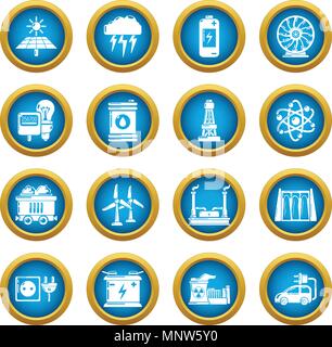 Energy sources icons set, simple style Stock Vector