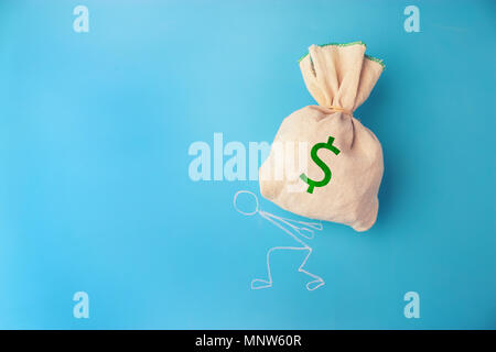 sketch of a Businessman carrying a money bag with US dollar sign Stock ...