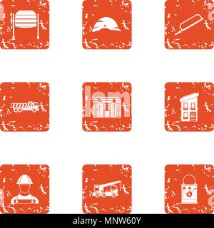 Advocacy icons set, grunge style Stock Vector
