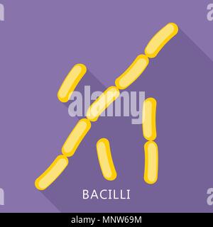 Bacilli icon, flat style Stock Vector