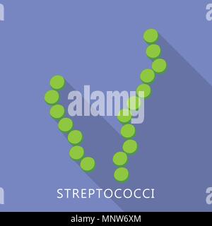 Streptococci icon, flat style Stock Vector