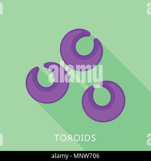 Toroids icon, flat style Stock Vector