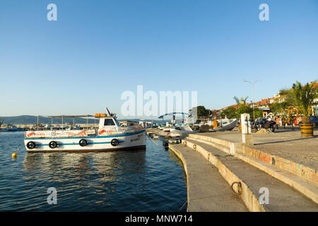 Nessebar, Bulgaria - JUNE 20, 2016: streets of the old town of Nessebar is a place of pilgrimage for hundreds of tourists for sightseeing. Nesebar in  Stock Photo