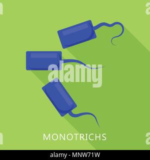Monotrichs icon, flat style Stock Vector
