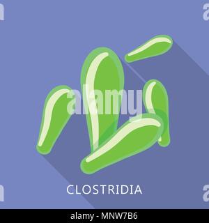 Clostridia icon, flat style Stock Vector