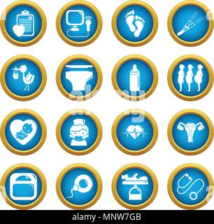 Pregnancy icons set, simple style Stock Vector