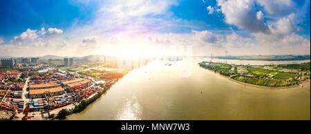 Huangpu Port Wharf, Guangzhou, China Stock Photo