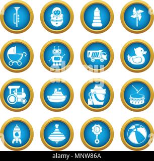 Kids toys icons set, simple style Stock Vector