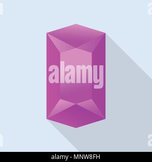 Shiny tourmaline icon, flat style Stock Vector