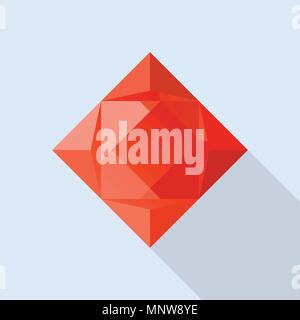 Perfect garnet icon, flat style Stock Vector