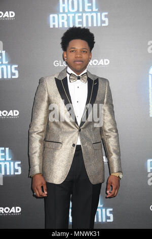 California, USA. 19th May 2018. Nathan Davis Jr.  05/19/2018 The Los Angeles premiere of 'Hotel Artemis' held at the Regency Bruin Theatre in Los Angeles, CA Photo by Izumi Hasegawa / HollywoodNewsWire.co Credit: Hollywood News Wire Inc./Alamy Live News Stock Photo