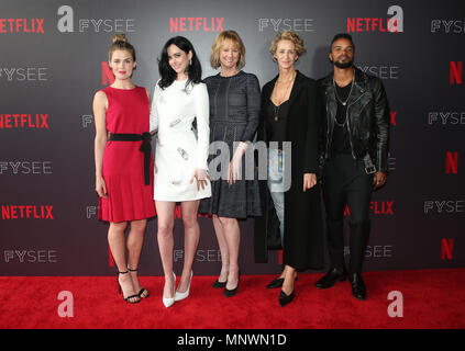 Los Angeles, Ca, USA. 19th May, 2018. Rachel Taylor, Krysten Ritter, Melissa Rossenberg, Janet McTeer, Eka Darville, at NETFLIX FYC Event for Marvel's Jessica Jones at NEFTLIX FYSEE at Raleigh Studios in Los Angeles, California on May 19, 2018. Credit: Faye Sadou/Media Punch/Alamy Live News Stock Photo