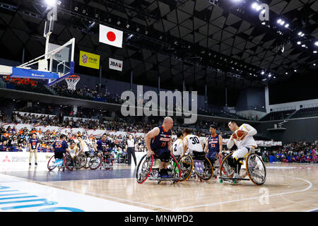 Musashino Forest Sport Centre, Tokyo, Japan. 20th May, 2018. General view, MAY 20, 2018 - Wheelchair Basketball : Japan Wheelchair Basketball Championship Emperor's Cup final match between Miyagi MAX - NO EXCUSE at Musashino Forest Sport Centre, Tokyo, Japan. Credit: Yohei Osada/AFLO SPORT/Alamy Live News Stock Photo