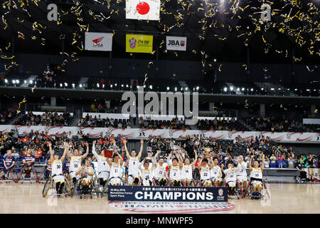 Musashino Forest Sport Centre, Tokyo, Japan. 20th May, 2018. AX/Miyagi MAX team group, MAY 20, 2018 - Wheelchair Basketball : Japan Wheelchair Basketball Championship Emperor's Cup Award ceremony at Musashino Forest Sport Centre, Tokyo, Japan. Credit: Yohei Osada/AFLO SPORT/Alamy Live News Stock Photo