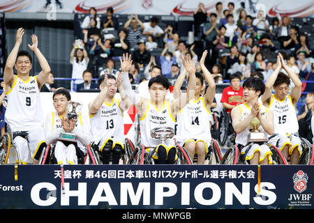 Musashino Forest Sport Centre, Tokyo, Japan. 20th May, 2018. AX/Miyagi MAX team group, MAY 20, 2018 - Wheelchair Basketball : Japan Wheelchair Basketball Championship Emperor's Cup Award ceremony at Musashino Forest Sport Centre, Tokyo, Japan. Credit: Yohei Osada/AFLO SPORT/Alamy Live News Stock Photo