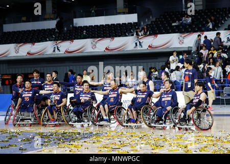 Musashino Forest Sport Centre, Tokyo, Japan. 20th May, 2018. NO EXCUSE/NO EXCUSE team group, MAY 20, 2018 - Wheelchair Basketball : Japan Wheelchair Basketball Championship Emperor's Cup Award ceremony at Musashino Forest Sport Centre, Tokyo, Japan. Credit: Yohei Osada/AFLO SPORT/Alamy Live News Stock Photo