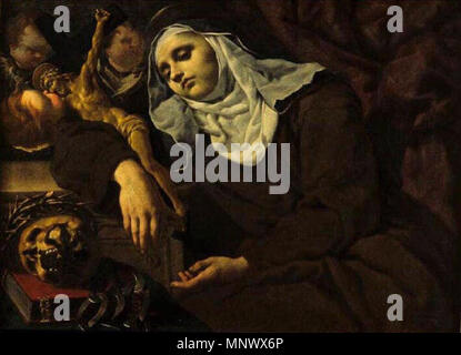 St. Mary Magdalene de Pazzi with St. Aloysius kneeling on a cloud ...