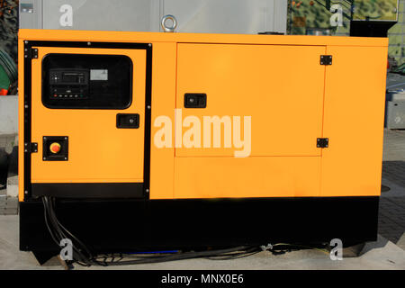 Auxiliary Diesel generator for Emergency Electric Power Stock Photo
